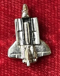 NASA Space shuttle vintage lapel tie tack silver tone pin - Picture 1 of 8