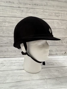 Charles Owen Black Horse Equestrian Riding Hat/Helmet Yr8 Size 54cm 6‘ 5/8 +bag - Picture 1 of 14