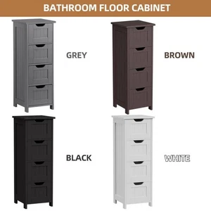 4 Colors Waterproof Bathroom Cabinets Bathroom Storage Shelf Organizer 4 Drawers - Picture 1 of 49