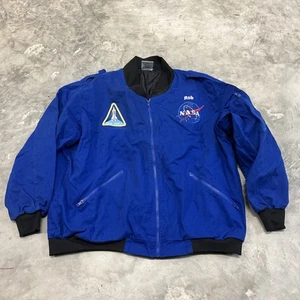 Giacca NASA Uomo XL Blu Get Real Gear Repro Flight Bomber Jacket Adulto XL - Foto 1 di 6