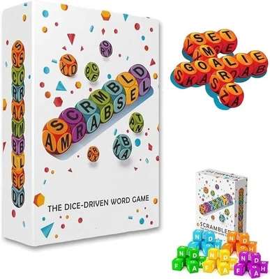 Scrambled Dice Word Game for 1-5 Players Brain Exercise Party Family Board Games - Image 1 of 4