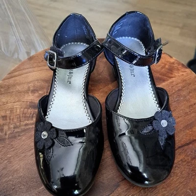 Zapatos Christie & Jill Niñas Talla 13M CJ Heaven Negro Charol Ocasión Elegante Foto 1 de 4