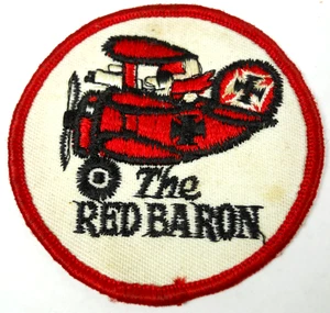 Parche de avión triplano vintage redondo The Red Baron Primera Guerra Mundial alemán As Fokker DR1 - Imagen 1 de 4