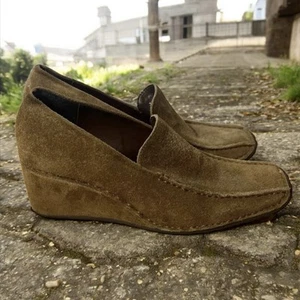 Vintage Franco Sarto Wedges Square Toe Suede Dress Shoes Size 6.5M 2312 - Picture 1 of 7