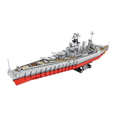 Building Blocks Set MOC Military USS Hood Battleship WW2 Warship Brick Toy Model - Image 1 of 4