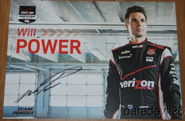 Tarjeta de héroe Indy Car 2014 firmada por Will Power Verizon Chevy Dallara Foto 1 de 1