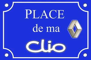 Réplique PLAQUE de RUE RENAULT CLIO ALU 20X30CM - Picture 1 of 1