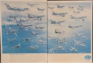 1969 Sperry Compass System 2p Print Ad Boeing 707 Lockheed C141 Douglas DC8 F100 - Imagen 1 de 1