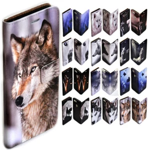 Phone Case For Apple iPhone Series Mobile Phone - Wolf Theme Wallet Cover #3 - Imagen 1 de 14
