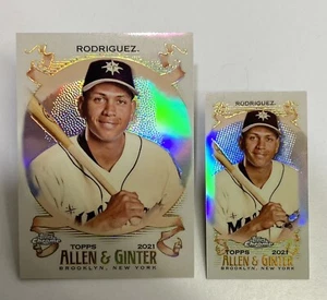 2021 Allen & Ginter Chrome #18 ALEX RODRIGUEZ Regular & Mini Refractors SP - Picture 1 of 2