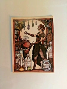 Vintage Halloween 🎃 Sideshow Hexe Wacholder Gift 🦉Antike Gruß Postkarte  - Bild 1 von 8