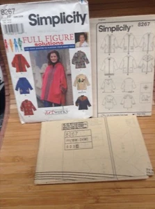  SIMPLICITY SEWING PATTERN #8267 Size FF Woman's size 18W-24W Full Figure Jacket - Bild 1 von 3