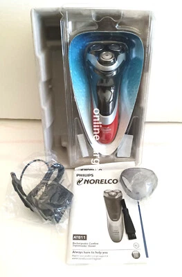 Philips Norelco Afeitadora Hombre AT811 XL Recargable Recortadora Incorporada Rojo Húmedo/Seco Foto 1 de 4