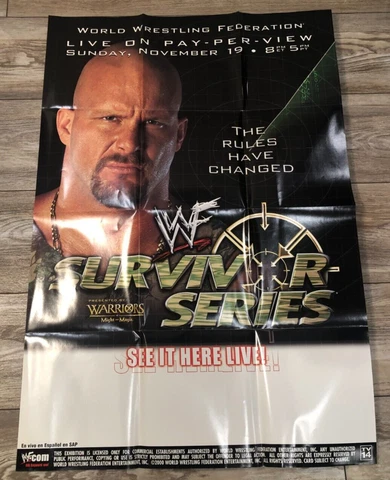 WWE/WWF 2000 STONE COLD STEVE AUSTIN HUGE POSTER 27x39 SURVIVOR SERIES 11-19-00 Cover