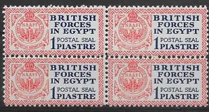 ÄGYPTEN-BRITISCHE FORCES SGA1 1932 1p BLAU & ROT BLOCK VON 4 MINH - Bild 1 von 1