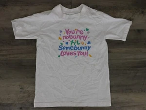 Peacock Papers Vintage Youth Graphic T-Shirt Size Medium Bunny Loves You - Picture 1 of 5