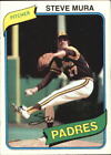 1980 Topps San Diego Padres Baseball Card #491 Steve Mura Dp - Vg