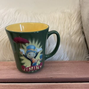 Vintage Disney Store Jiminy Cricket Raised Design Coffee Mug Cup Oversized Green - Picture 1 of 3