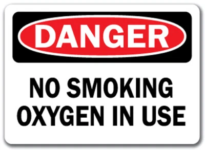 SIGNMISSION Danger Sign - No Smoking Oxygen In Use - 10" x 14" OSHA Safety Sign