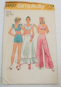 Simplicity 5697 Crop Top, Skirt, Pants, Shorts Sewing Pattern Vintage Uncut - Imagen 1 de 5