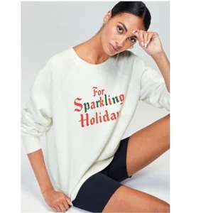 Neu mit Etikett Wildfox glitzerndes Feiertage Sweatshirt Übergröße Small - Bild 1 von 11