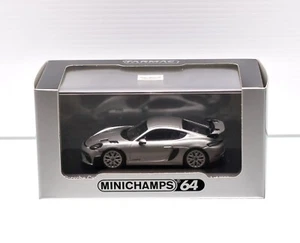 Tarmac Works 1/64 Minichamps Porsche Cayman GT4 RS GT Silver Metallic - Picture 1 of 5