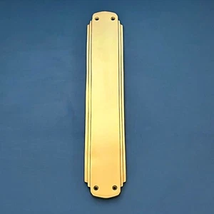 ART DECO 15" SOLID BRASS DECORATIVE FINGER DOOR PUSH PLATES HANDLES KNOBS LARGE - Picture 1 of 23