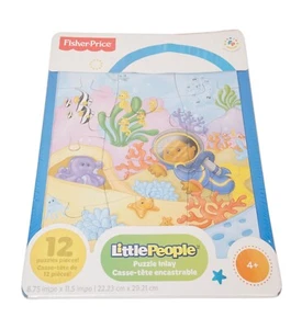 Vintage Little People Ocean 12 Piece Toy 11.5" Puzzle Inlay - Fisher Price 2014 - Picture 1 of 5