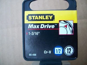 NUEVO STANLEY 1/2 in Drive 1-3/16 pulgadas MAX DRIVE 12 PUNTOS ZÓCALO - Imagen 1 de 4