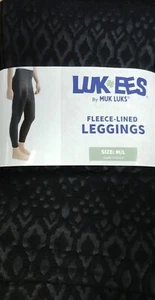Lukees Muk Luks Damen Fleece gefütterte Leggings Gr. M/L schwarz strukturiert Luk Ees - Bild 1 von 1
