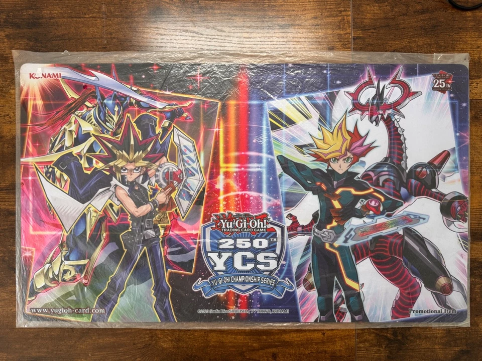 Yugioh playmat Konami Official 250th Yugi & Yusaku YCS Win-A-Mat Playmat SEALED - Photo 1/1