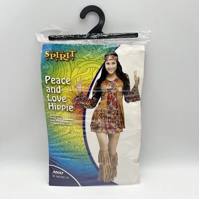 Spirit Halloween Paz y Amor Hippie Disfraz 4 Piezas Conjunto Mujer’s Talla Pequeña/Mediana Foto 1 de 4