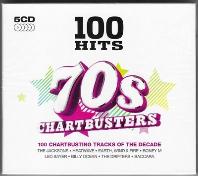 Various Artists - 100 Hits 70s Chartbusters - 5CD - Pappschuber - Neu - OVP - - Bild 1 von 2