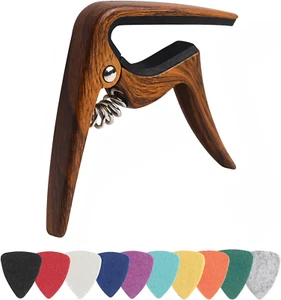 Ukulele Capo for Soprano, Concert, Tenor, Baritone Ukulele with Felt Picks (Waln - Picture 1 of 12