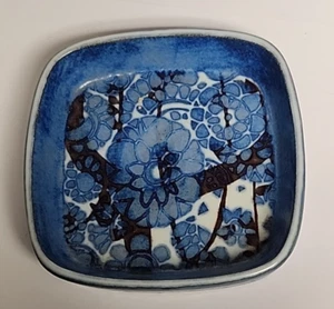 Royal Copenhagen Square 1" x 4.5"  Blue Forest Porcelain Fajance Dish Denmark - Picture 1 of 8