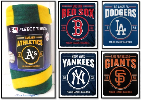 MLB Fleece Roll Throw Blanket 50" x 60" Southpaw Style Cover