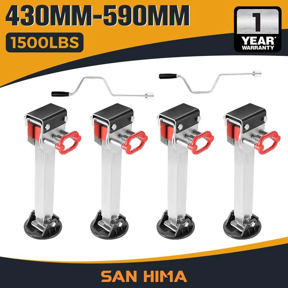 4x 430mm Drop Down Corner Steadies Stabilizer Legs Caravan Camper Trailer - image 1 of 4