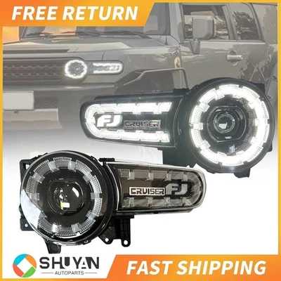 Clear LED DRL Sequential Headlights For 2007-2014 Toyota FJ Cruiser Headlamp - Image 1 of 4