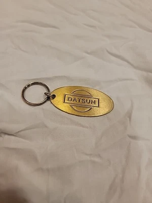Vintage USA Datsun Metal Key Chain Solid Brass Keyring Cars Auto - Image 1 of 4