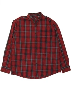 DOCKERS Mens Big & Tall Flannel Shirt 2XL Burgundy Check Cotton BI08 - Picture 1 of 3
