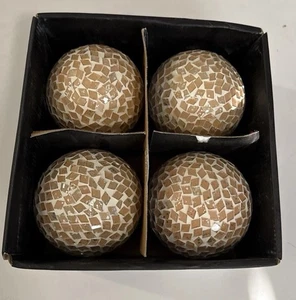 4,25"DEKORATIVE KUGELN MOSAIK Set/4 GLASFÜLLER KUGELN KUGELN WOHNKULTUR #24 - Bild 1 von 2