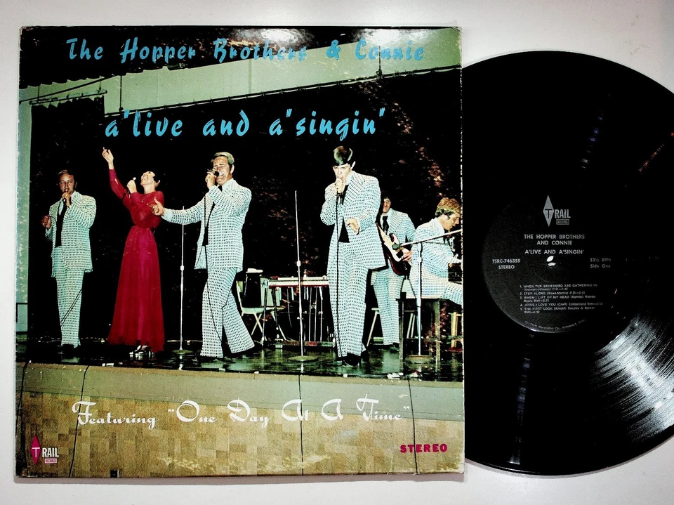 The Hopper Brothers & Connie - A'live and A'singin' LP Record 33RPM Trail Gospel Foto 1 de 2