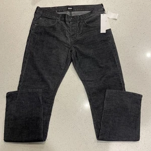 Hudson Jeans Corduroy Mens 34 Gray Byron Straight Denim Pants Made in USA - Picture 1 of 5