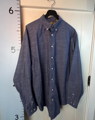 Roundtree & Yorke Gold Label Perfect Performance Long Sleeve Blue Shirt Men XLT - Image 1 of 4