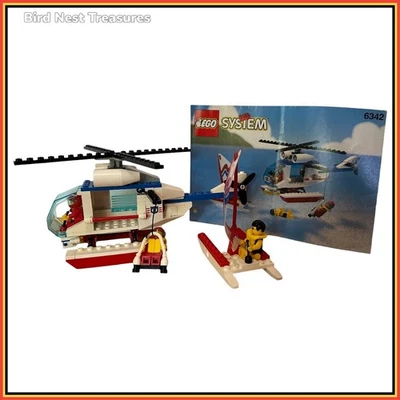 LEGO 6342 System BEACH RESCUE CHOPPER, 1993 - 100% Complete w/ Instructions - Image 1 of 4