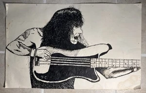 Vintage Iron Maiden Steve Harris Hand Made School Art Class Drawing Early 80’s - Bild 1 von 7