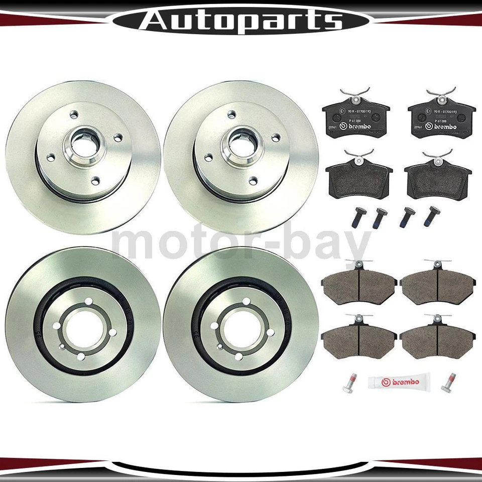 Pastilhas de freio dianteiro traseiro e rotores para Volkswagen Corrado 1990 1992 Brembo - Imagem 1 de 4