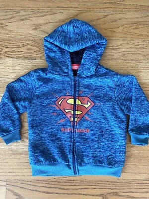 SUPERMAN Sudadera con Capucha 4T Niño DC Comics Superhéroe Azul Cremallera Sudadera con Capucha Foto 1 de 4