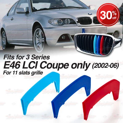 Para BMW Serie 3 E46 LCI 2002-06 Rejilla Riñonera M Sport Color Cubierta Raya COUPE Foto 1 de 4