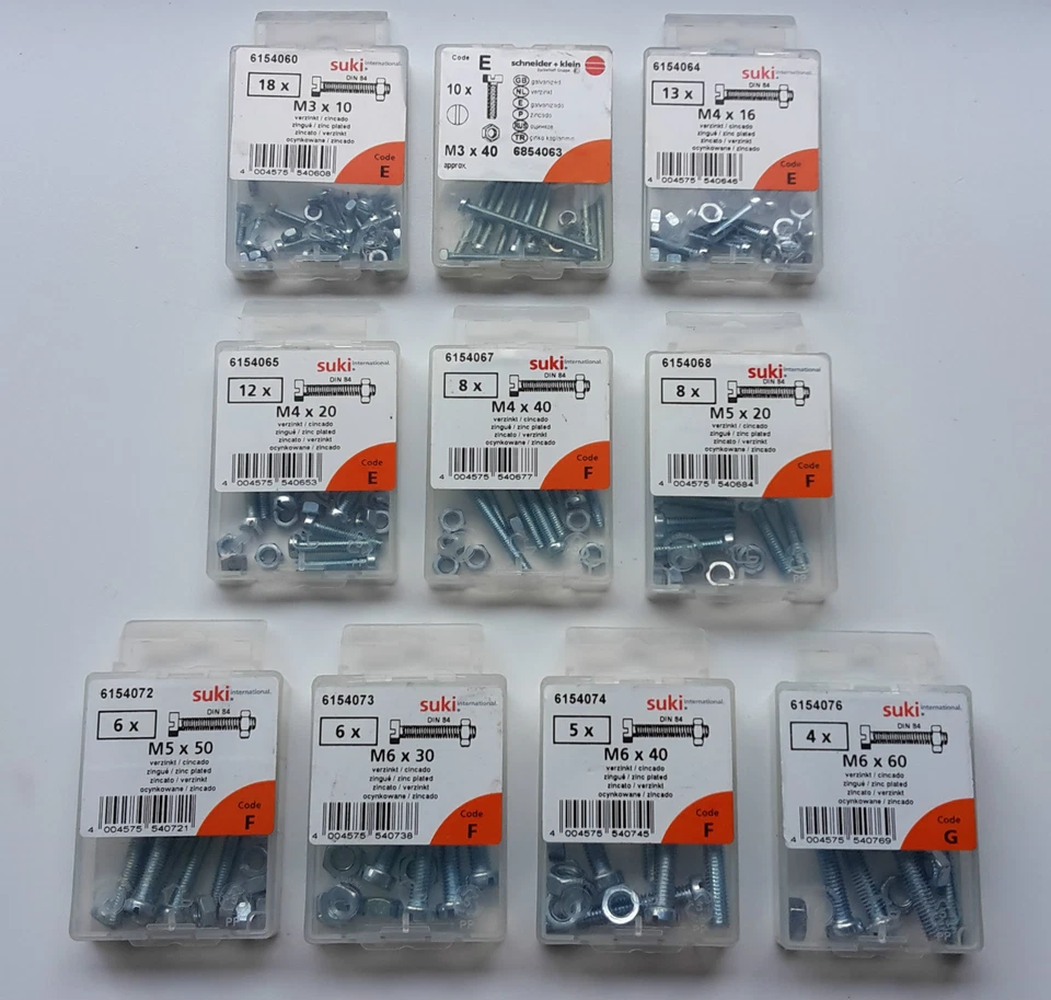 Gewindeschrauben Zylinderkopf mit Sechskantmutter verzinkt Schlitz M3x10 - M6x60 - Bild 1 von 1